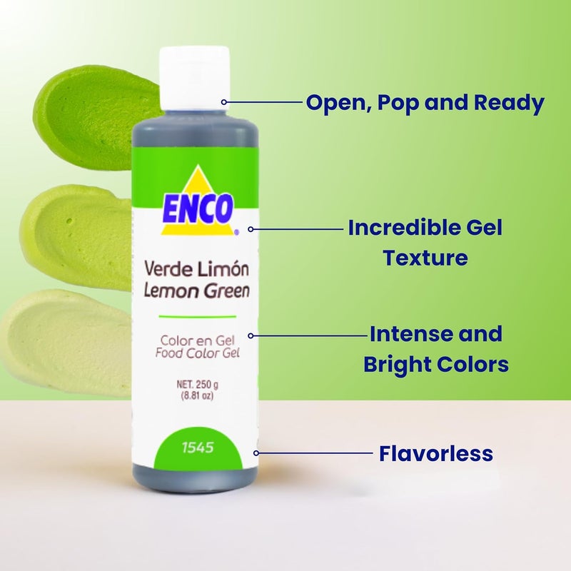ENCO Lemon Green Food Color Gel 250g - Image 2